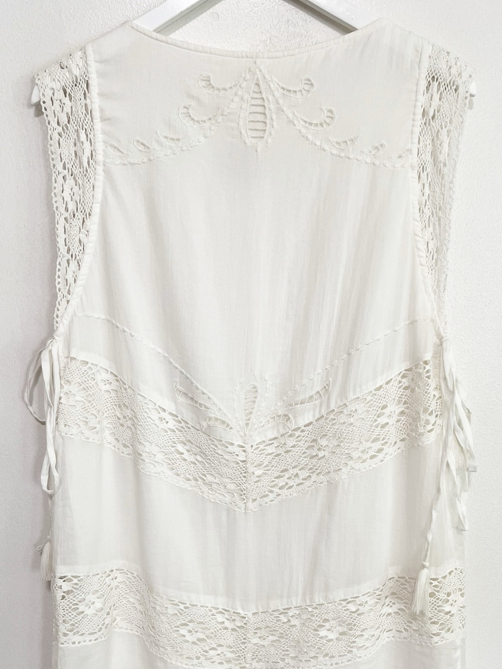 NWT Free People Winifred Lace Mini Dress White Size Large - Picture 9 of 12